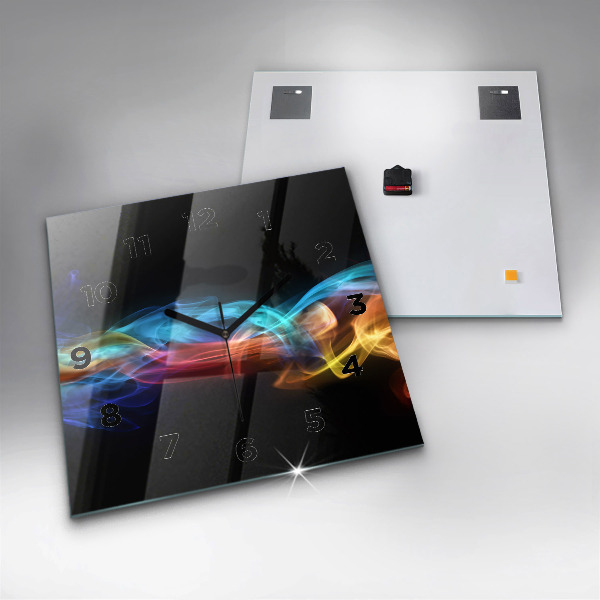 Horloge murale carrée Lignes colorées abstraites