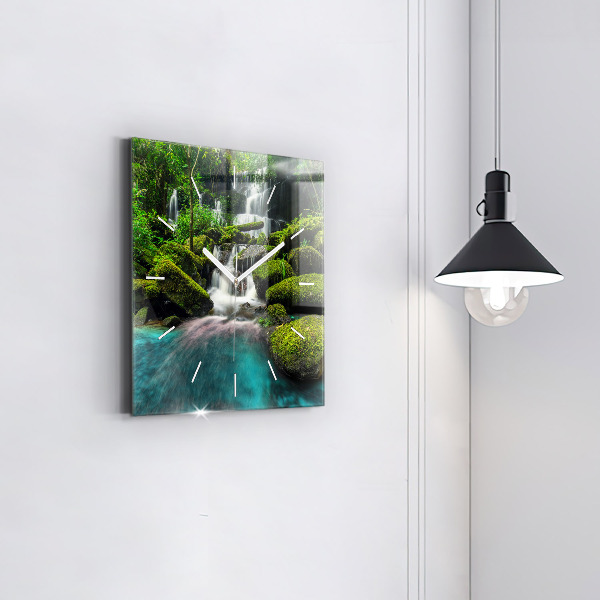 Pendule carrée en verre Cascade Thaïlande
