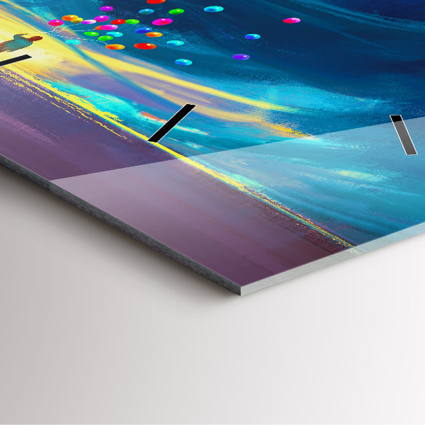 Pendule carrée en verre Bébé et ballons