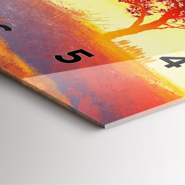 Pendule carrée en verre 'Paysage d''automne'