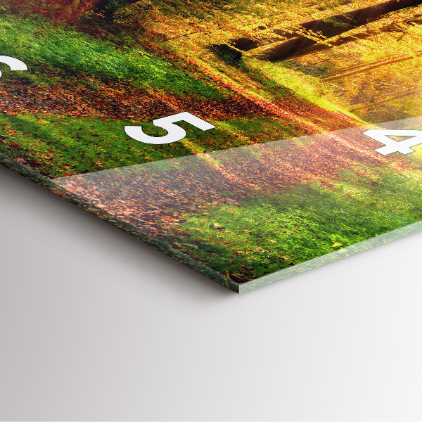 Pendule carrée en verre 'Paysage de forêt d''automne'