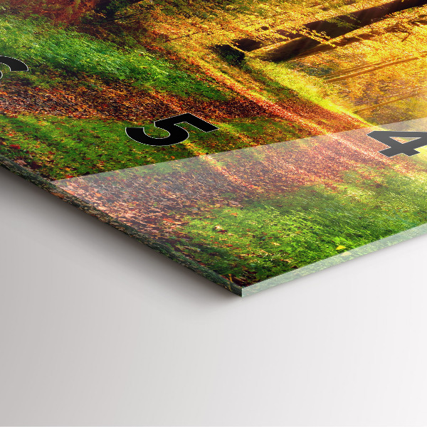 Pendule carrée en verre 'Paysage de forêt d''automne'