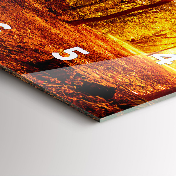 Pendule carrée en verre Paysage forestier au soleil