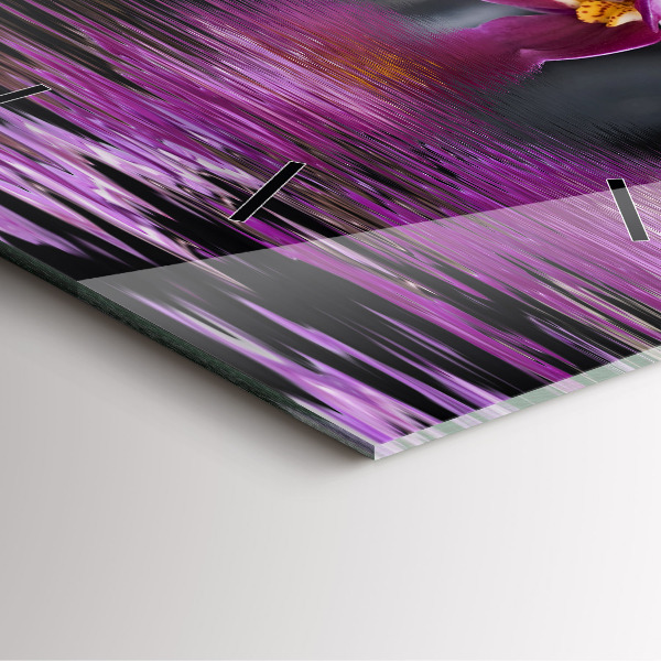 Horloge murale carrée 'Fleur d''orchidée sur l''eau'