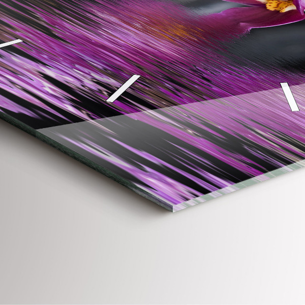 Horloge murale carrée 'Fleur d''orchidée sur l''eau'