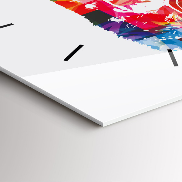 Pendule carrée en verre 'Tête d''ours'