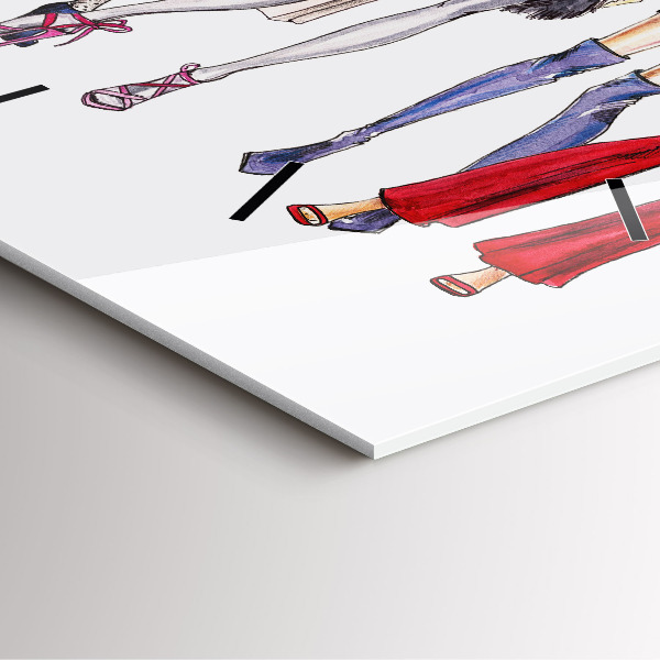 Pendule carrée en verre Filles à la mode