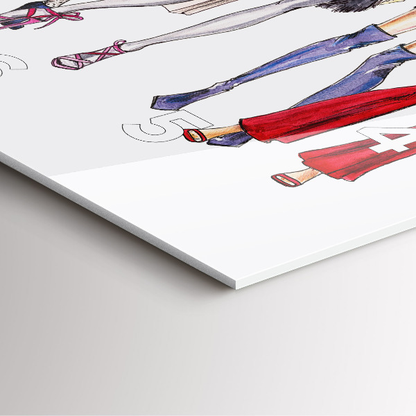 Pendule carrée en verre Filles à la mode