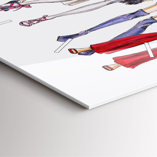 Pendule carrée en verre Filles à la mode