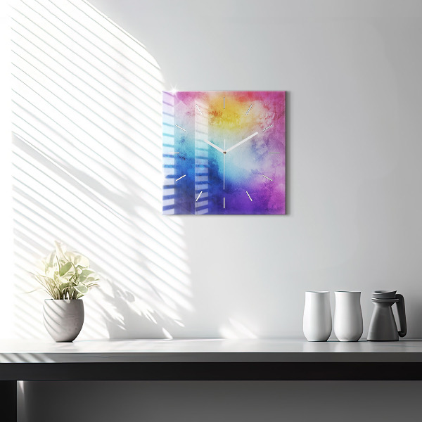 Pendule carrée en verre Taches colorées