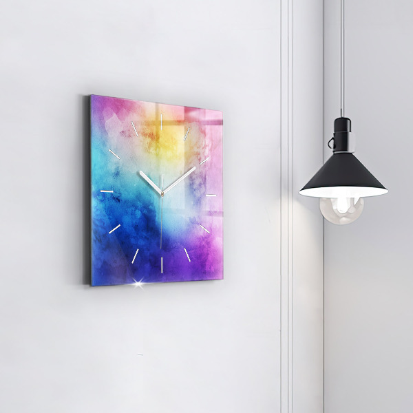 Pendule carrée en verre Taches colorées