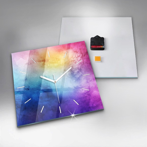 Pendule carrée en verre Taches colorées