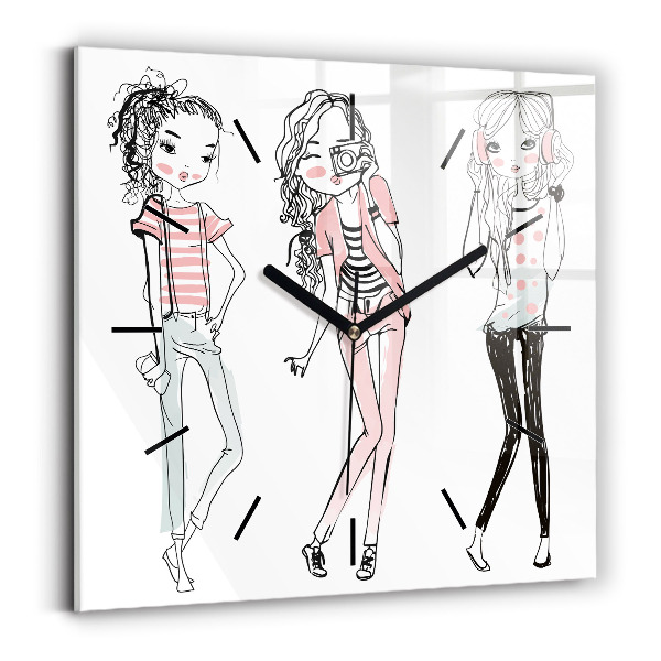 Pendule carrée en verre Mode féminine