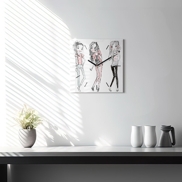 Pendule carrée en verre Mode féminine