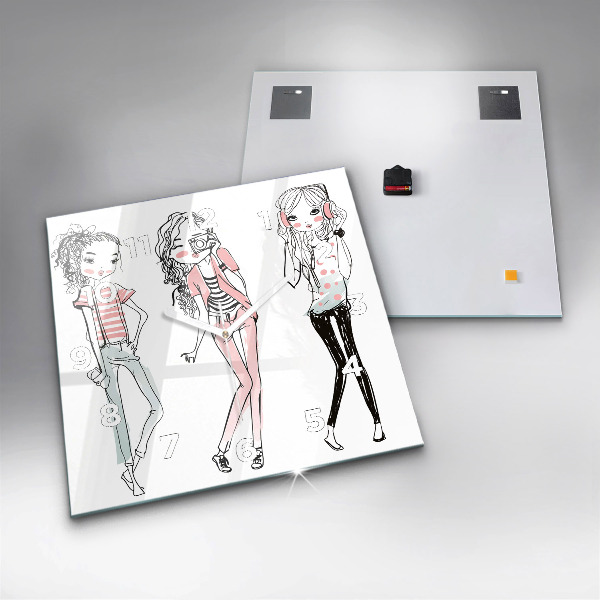 Pendule carrée en verre Mode féminine