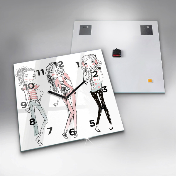 Pendule carrée en verre Mode féminine