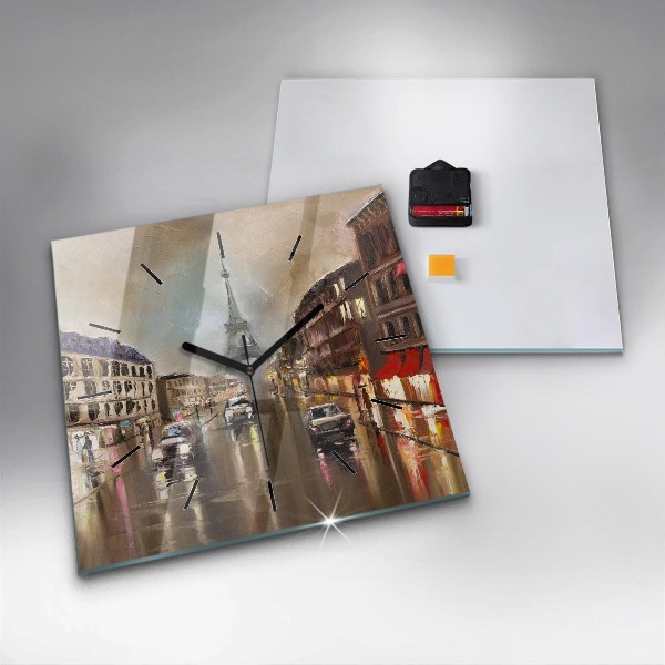 Horloge murale carrée Architecture de la ville de Paris