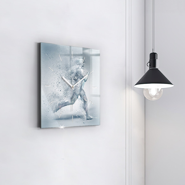 Horloge murale carrée Homme qui court