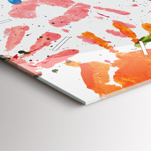 Horloge murale carrée 'Empreintes de mains d''enfants'