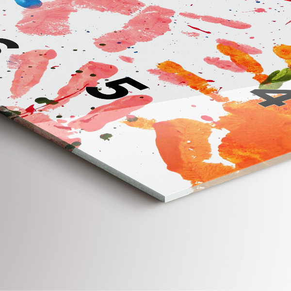 Horloge murale carrée 'Empreintes de mains d''enfants'