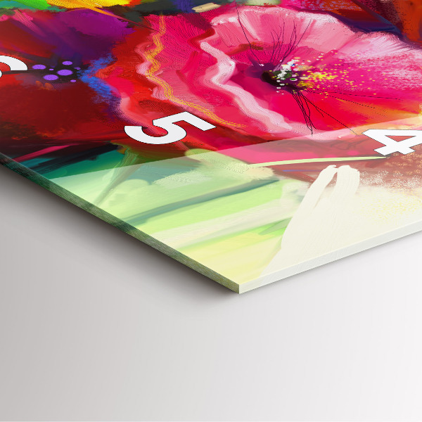 Horloge murale carrée Coquelicots colorés