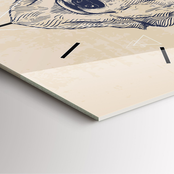 Horloge murale carrée Tête de loup