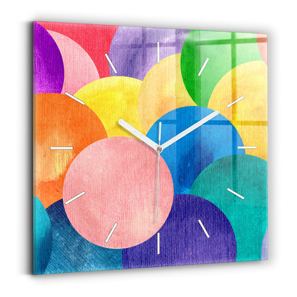 Horloge murale carrée Cercles abstraits