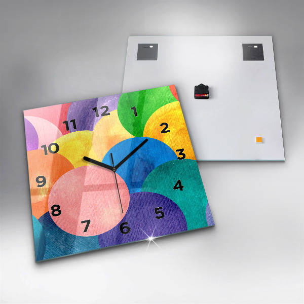 Horloge murale carrée Cercles abstraits