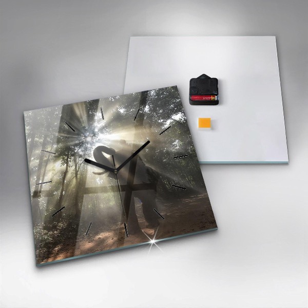 Horloge murale carrée Éléphant dans la jungle