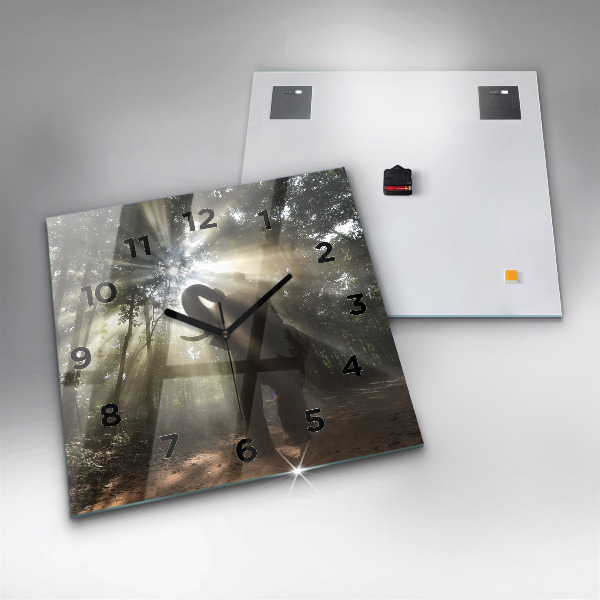 Horloge murale carrée Éléphant dans la jungle