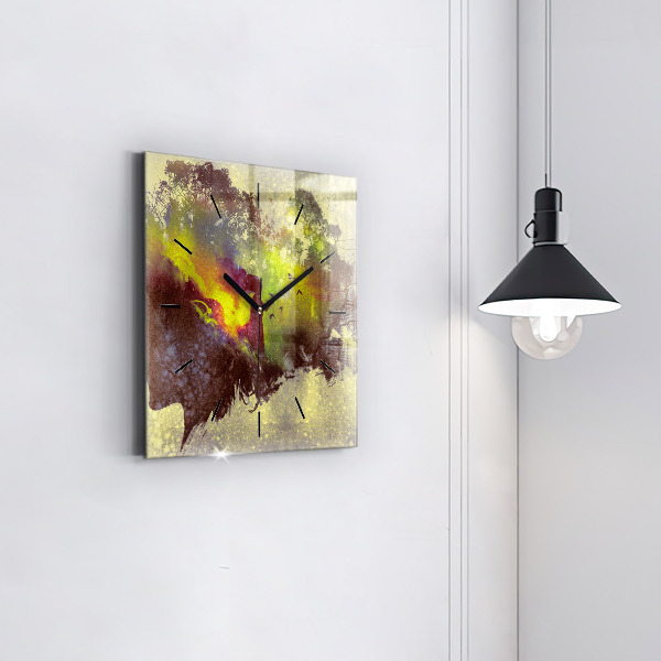 Horloge murale carrée Femme dans la forêt
