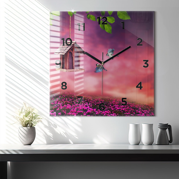 Horloge murale carrée Nichoir