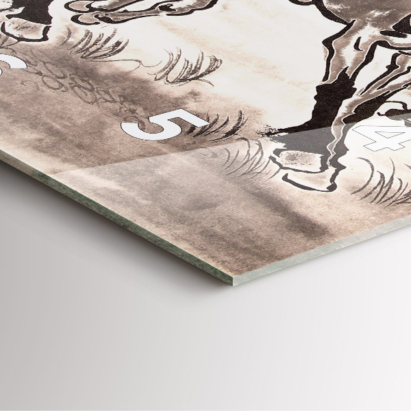 Horloge murale carrée Chevaux au galop