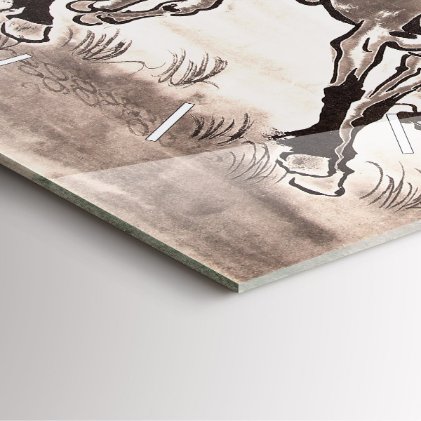 Horloge murale carrée Chevaux au galop