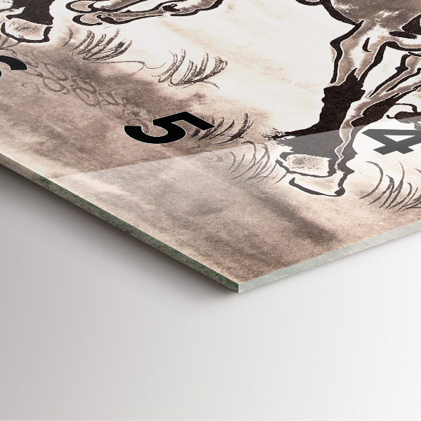 Horloge murale carrée Chevaux au galop