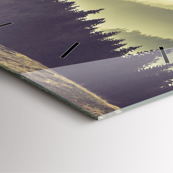 Horloge murale carrée Pentes brumeuses des montagnes