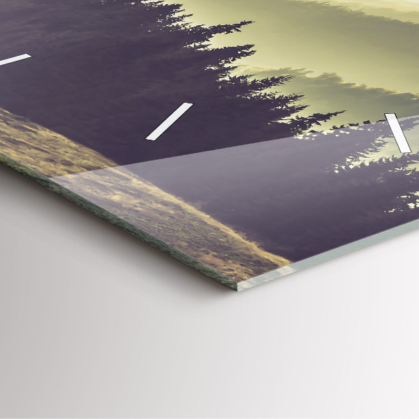 Horloge murale carrée Pentes brumeuses des montagnes