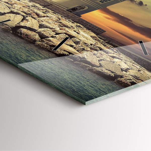 Horloge murale carrée 'Phare sur l''eau'