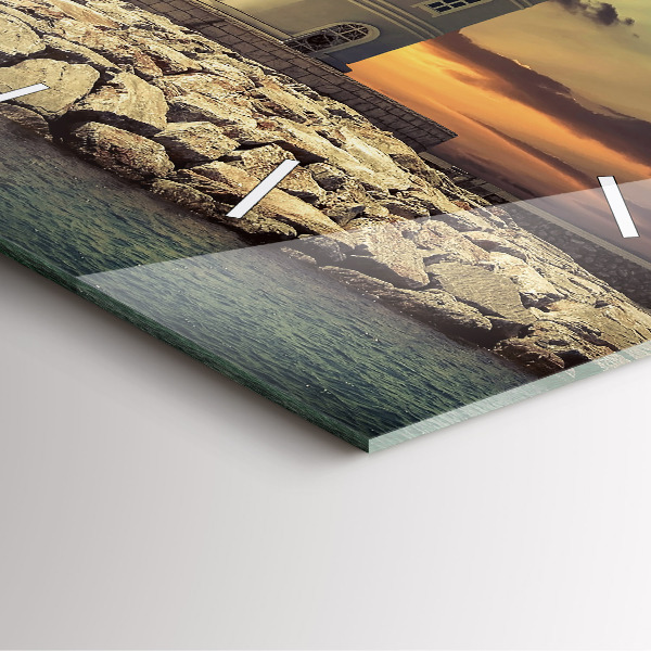 Horloge murale carrée 'Phare sur l''eau'