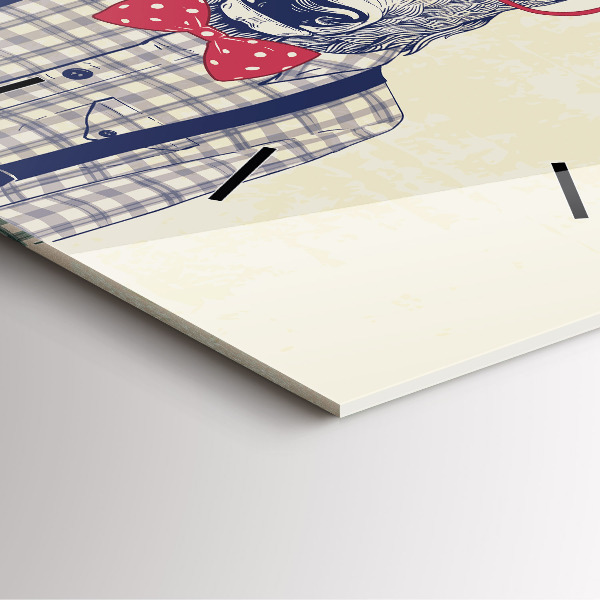 Horloge murale carrée Cerf en chemise