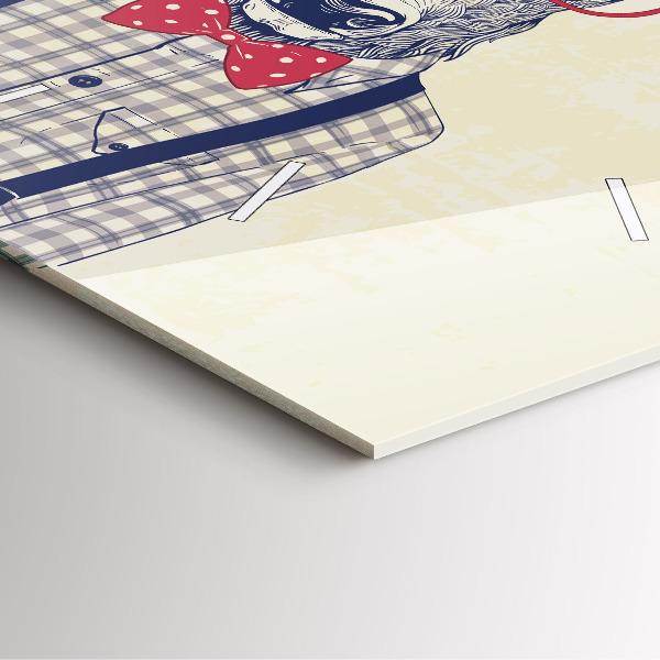 Horloge murale carrée Cerf en chemise