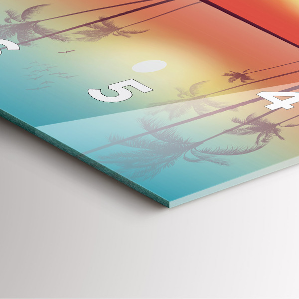 Horloge murale carrée Palmiers tropicaux