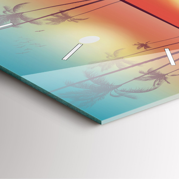 Horloge murale carrée Palmiers tropicaux