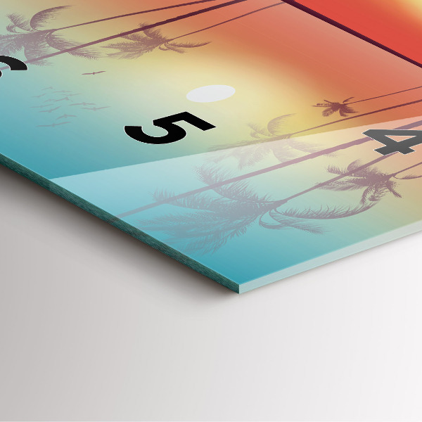 Horloge murale carrée Palmiers tropicaux