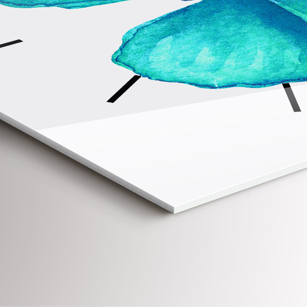 Horloge murale carrée 'Papillon d''été turquoise'