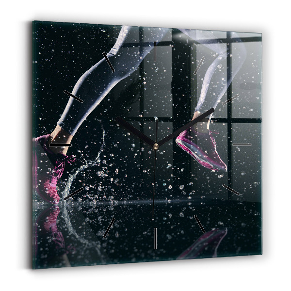 Horloge murale carrée Mode de vie sain et course à pied