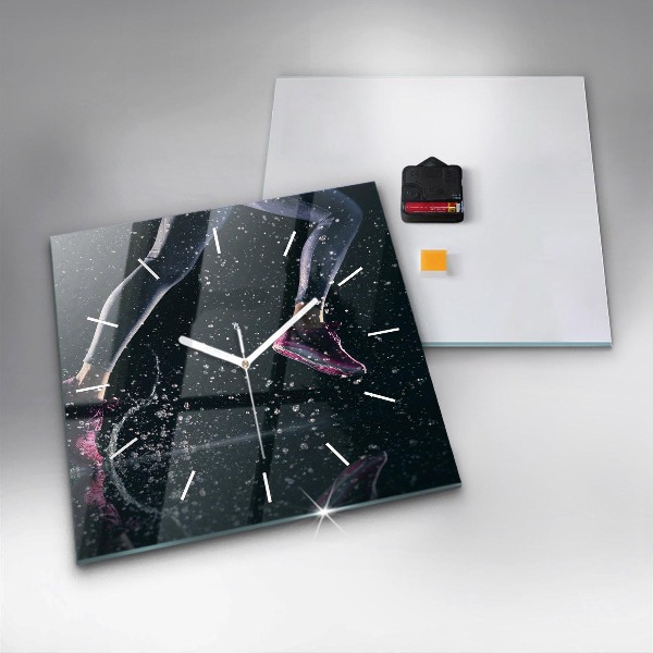 Horloge murale carrée Mode de vie sain et course à pied