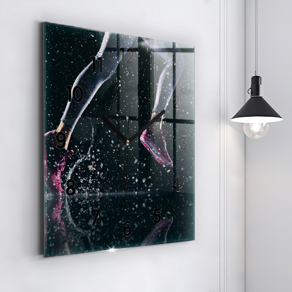 Horloge murale carrée Mode de vie sain et course à pied