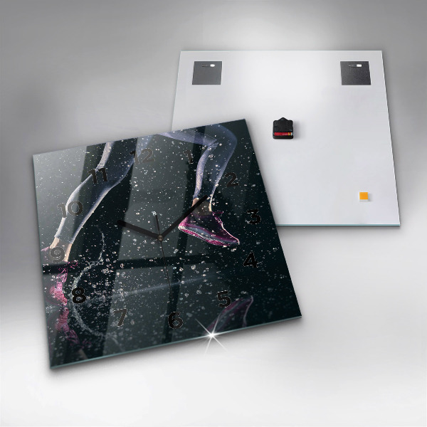 Horloge murale carrée Mode de vie sain et course à pied