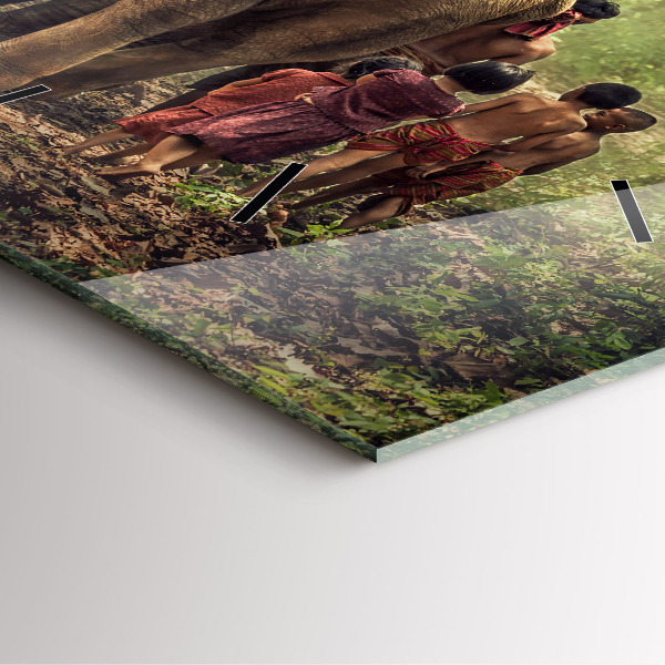 Horloge murale carrée Enfants conduisant un éléphant